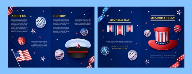 Brochure template for usa memorial day celebration