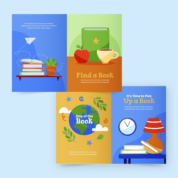 Brochure template for world book day celebration