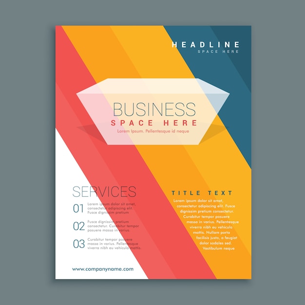 Free Vector brochure with colored lines