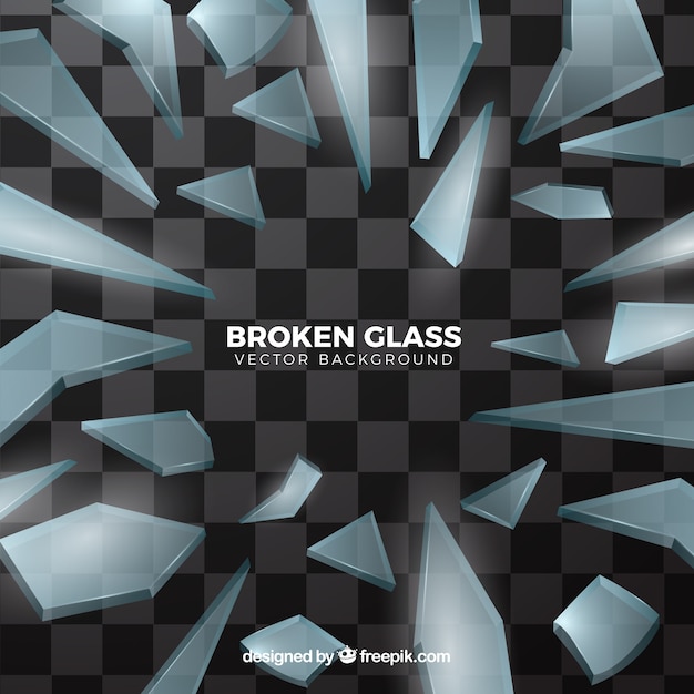 Free Vector broken glass background in realistic style