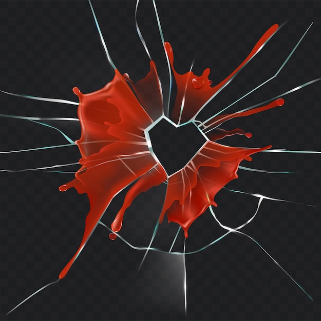 Free Vector broken glass heart bloody realistic vector concept