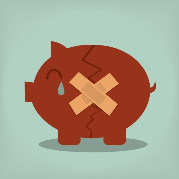 Free vector broken piggybank design