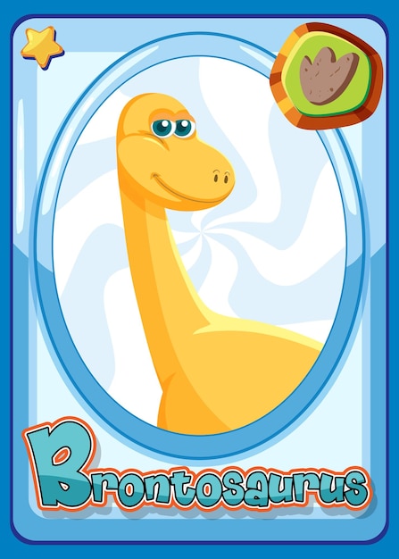 Brontosaurus dinosaur cartoon card