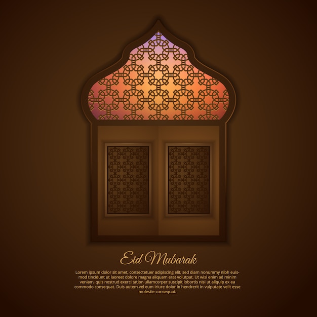 Free Vector brown arabic window background desgin