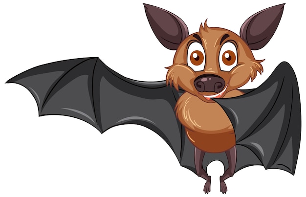 Brown bat cartoon character  on white background