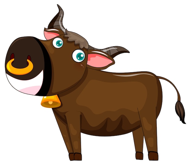 Free Vector brown cow cartoon character