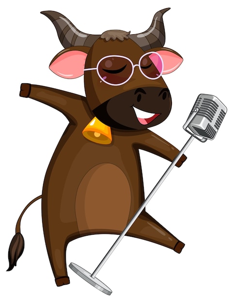 Free Vector brown cow cartoon character