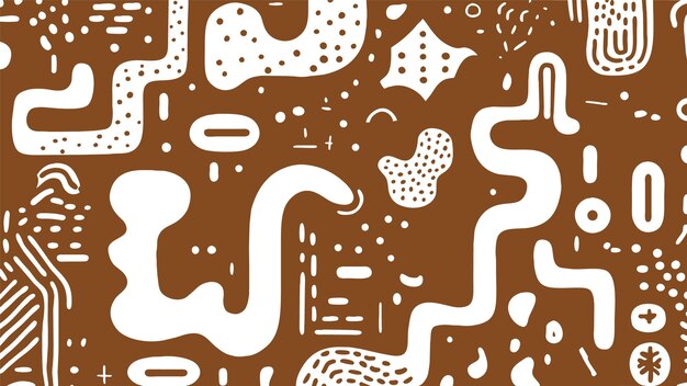 brown doodle seamless pattern