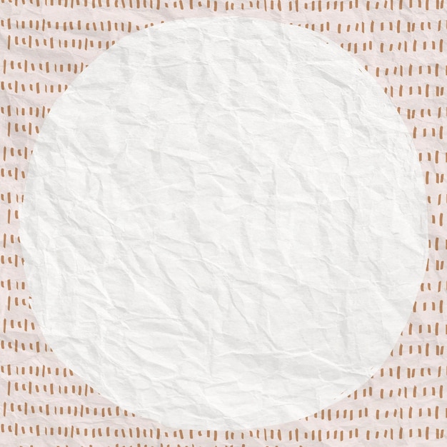 Free Vector brown frame in dashed line pattern on crumpled paper background