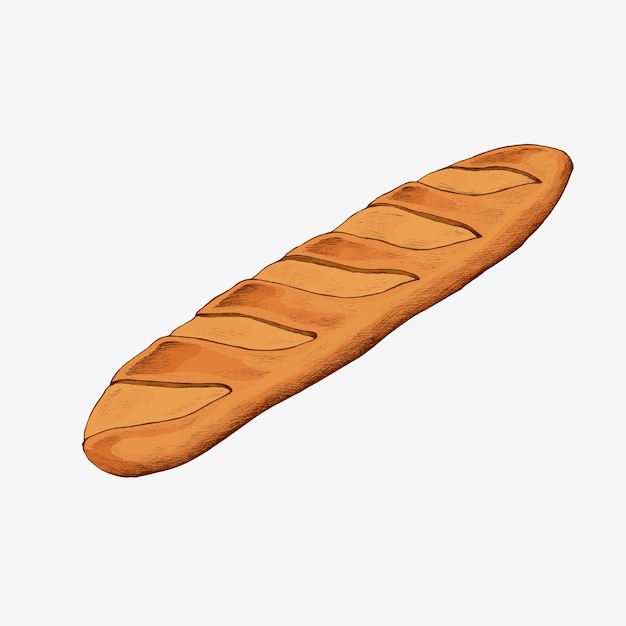 Brown freshly baked organic baguette