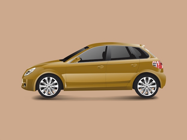 Free Vector brown hatchback car in a brown background vector