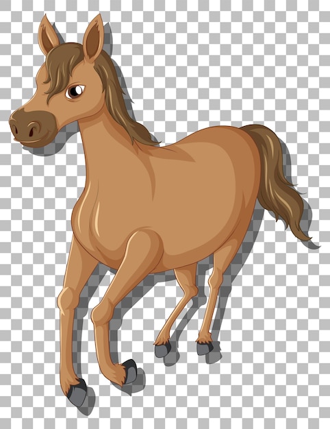 Brown horse cartoon character