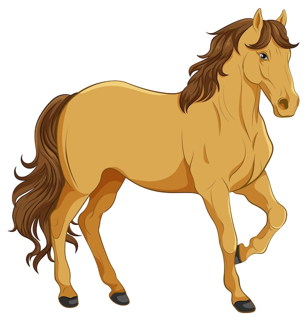 Brown horse cartoon isolated