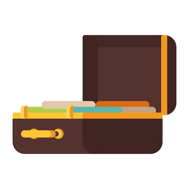 Free Vector brown suitcase travel open icon