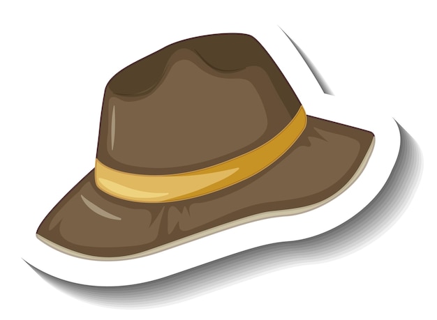 Free Vector brown vintage bucket hat sticker