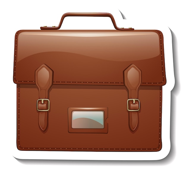 Free vector brown vintage messenger bag in cartoon style