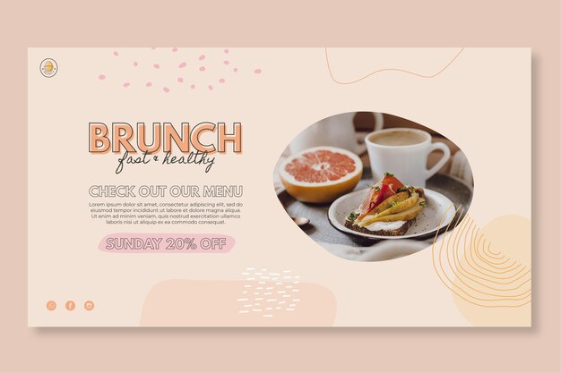 Brunch restaurant banner template