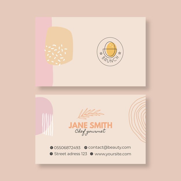 Brunch restaurant business card template