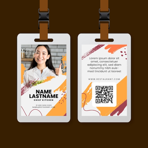 Brunch restaurant id card template