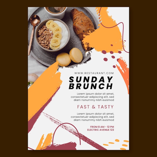 Brunch restaurant poster template