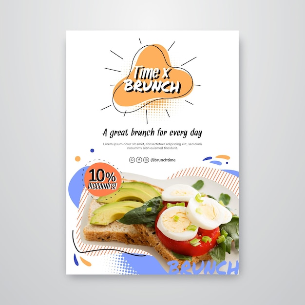 Brunch vertical flyer template