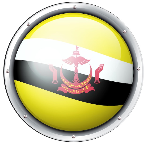 Free Vector brunei flag design on round badge