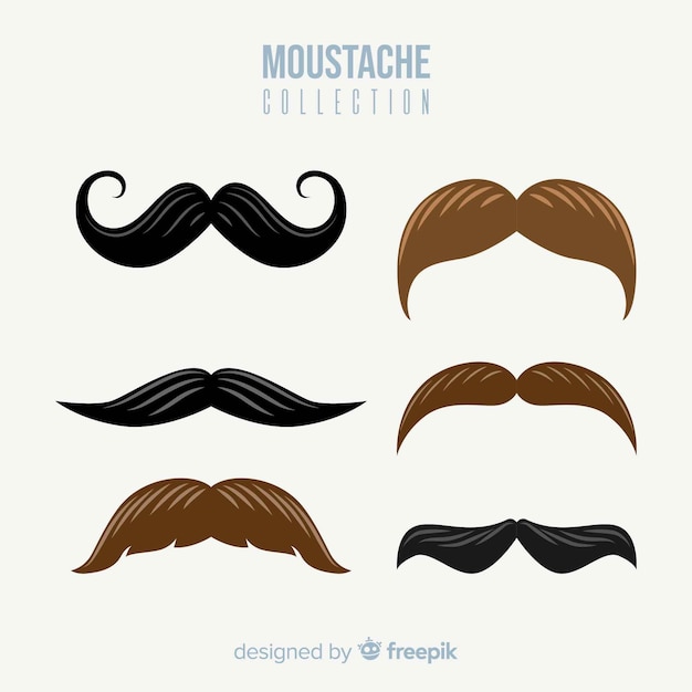 Brunette moustache collection