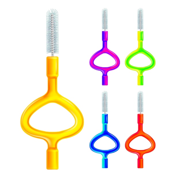 Brush interdental realistic vector