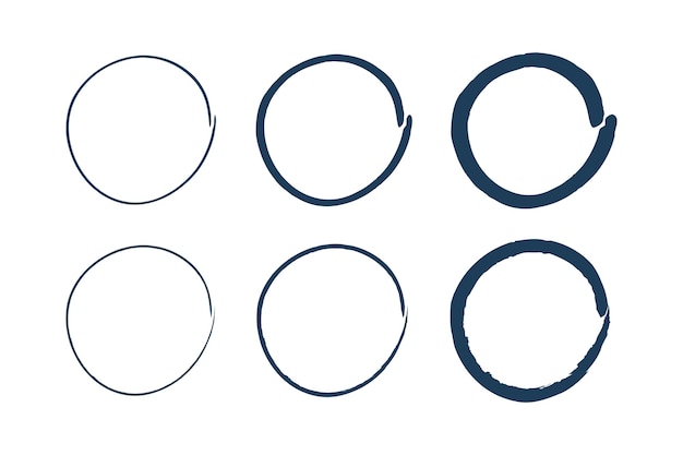 Free vector brush stroke circles navy colour