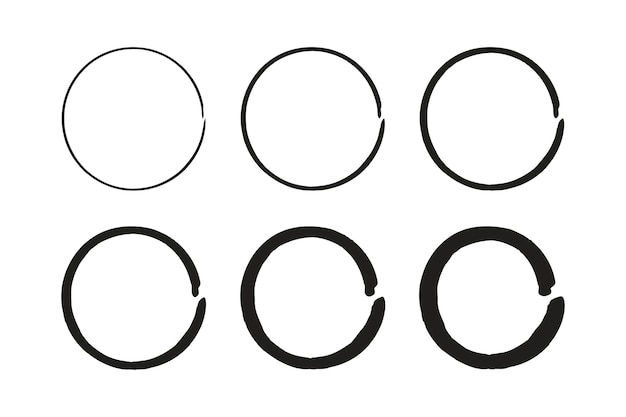 Free vector brush stroke circles set