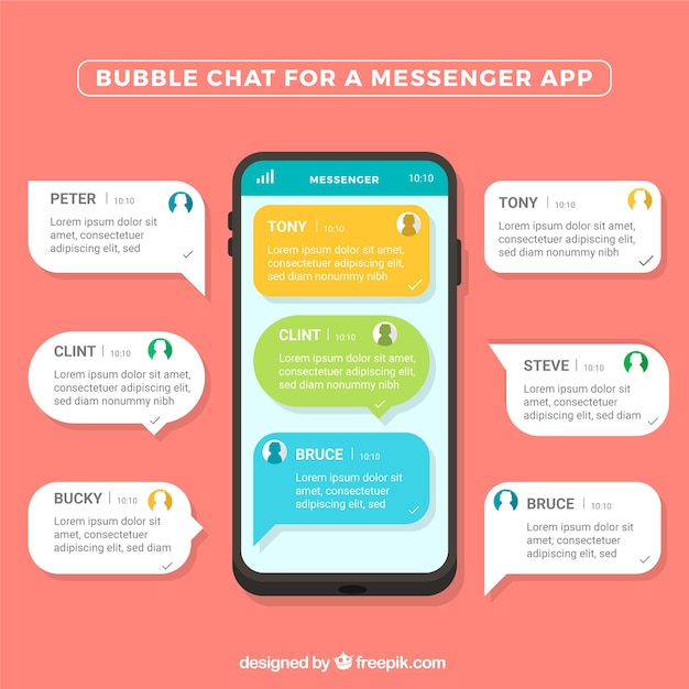 Free vector bubble chat for messenger application in flat style