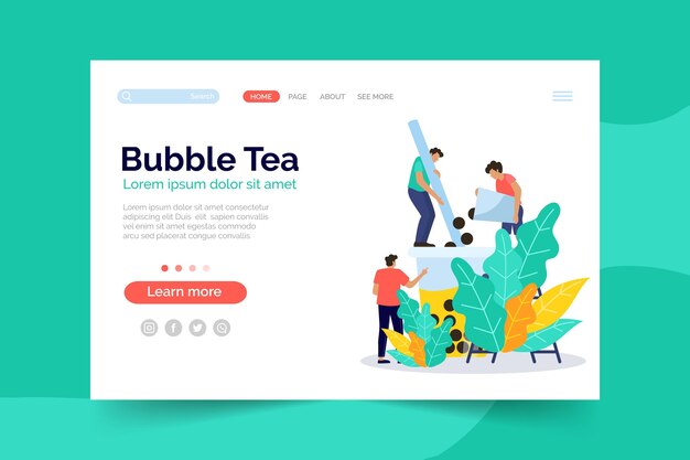 Bubble tea landing page template