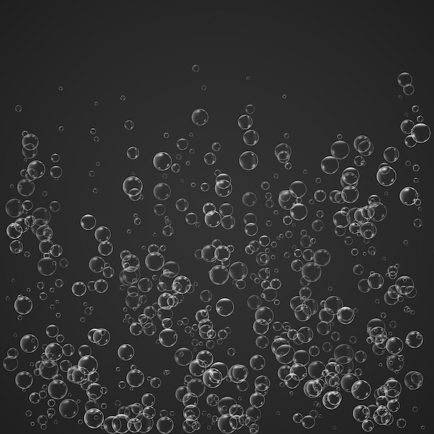 Free Vector bubbles stream under water fizzing air sparkles soda pop champagne vector on transparent background