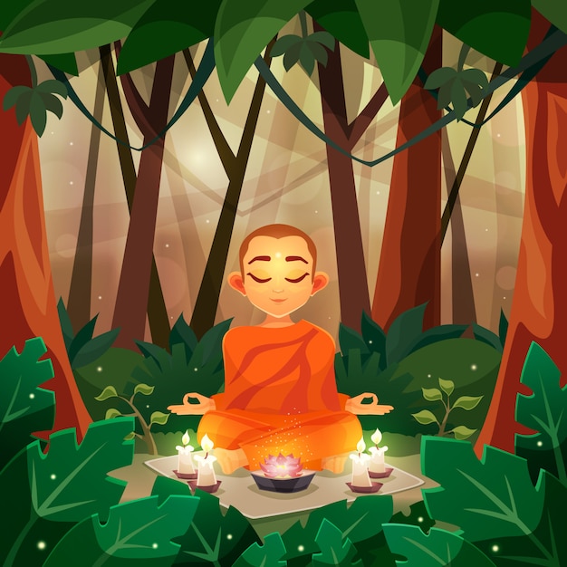 Free Vector buddha flat illustration