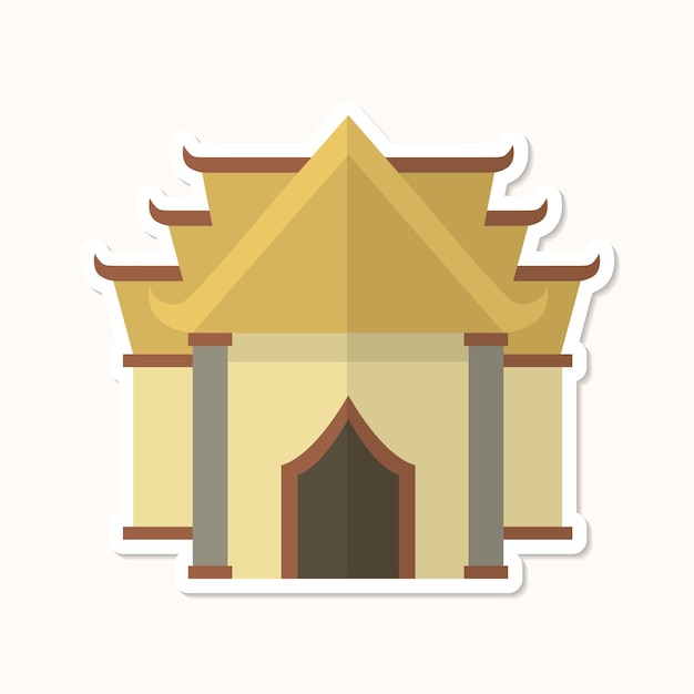 Free Vector buddhist temple sticker design element vector