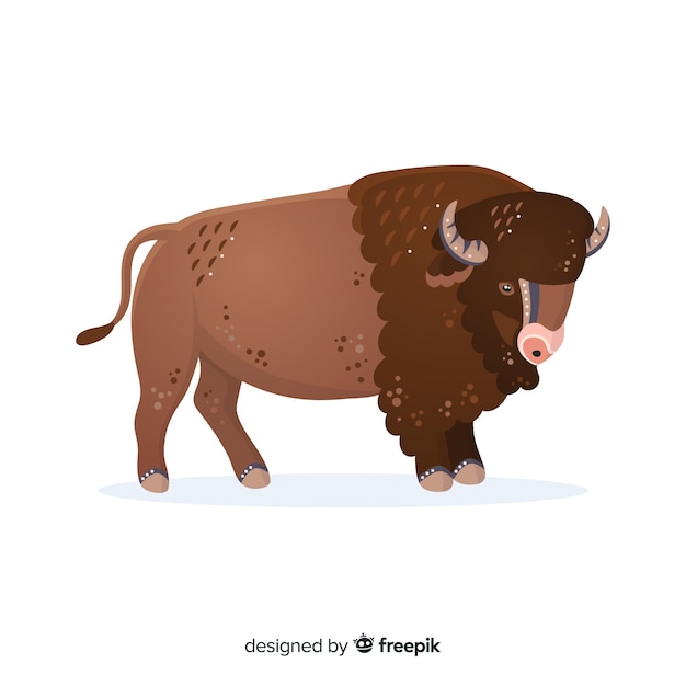 Buffalo cartoon standing illustration