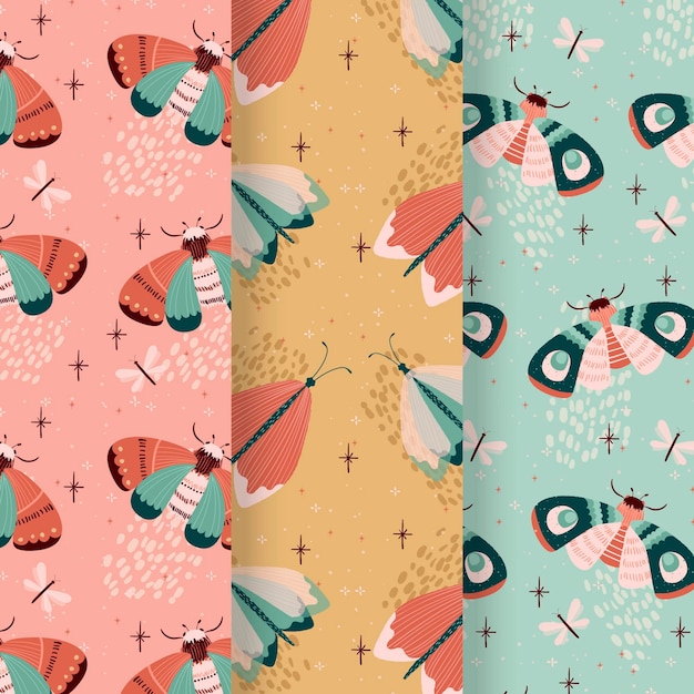 Free Vector bug pattern collection