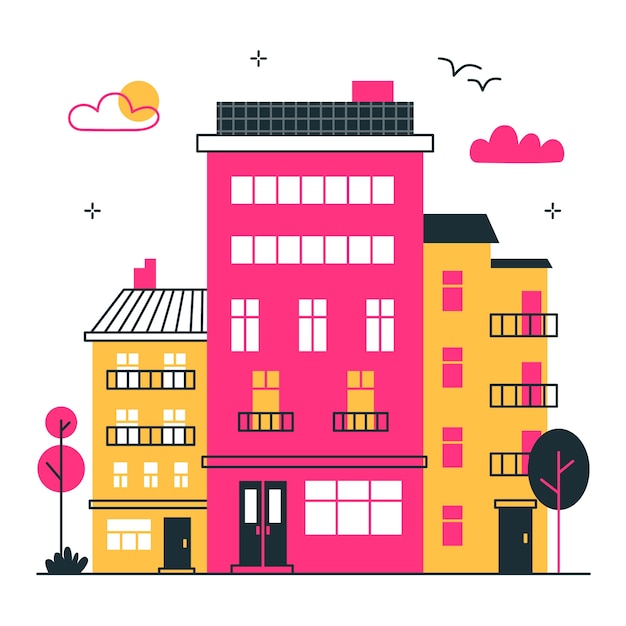 Free Vector building concept illustration