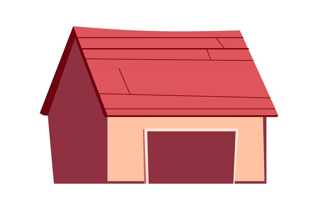 Building isolated, garage, shed cartoon illustration