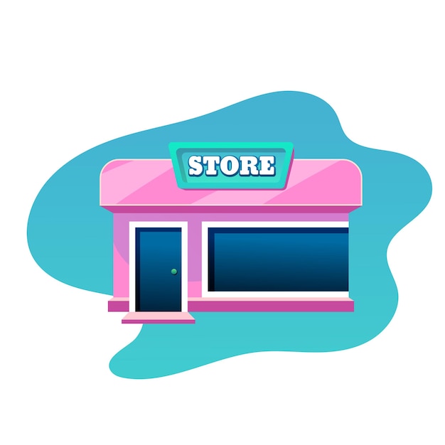 Free Vector building store illustration flat design modern