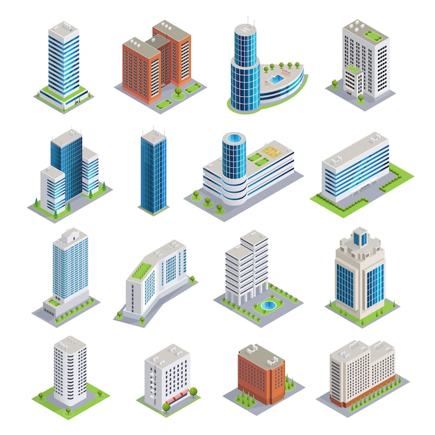 Buildings Isometric Set