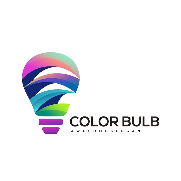 Bulb gradient colorful logo designs