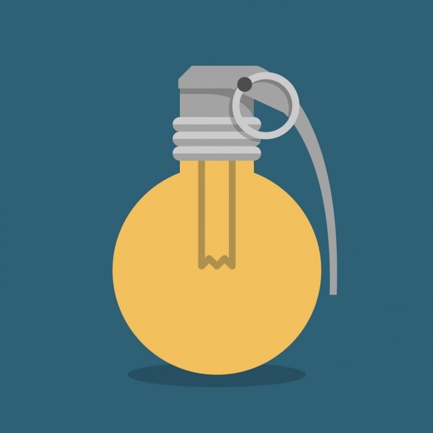 Free Vector bulb with grenade shape