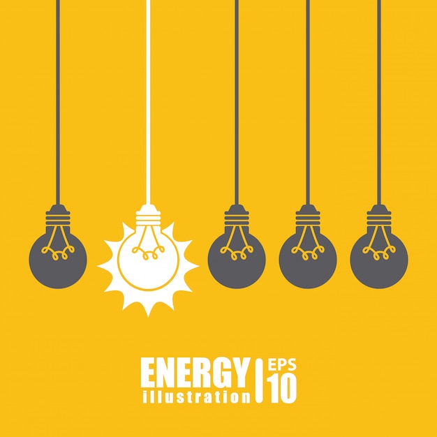 Free Vector bulb over yellow  background