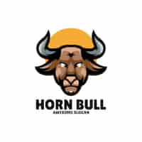 Free vector bull head mascot illustration logo design