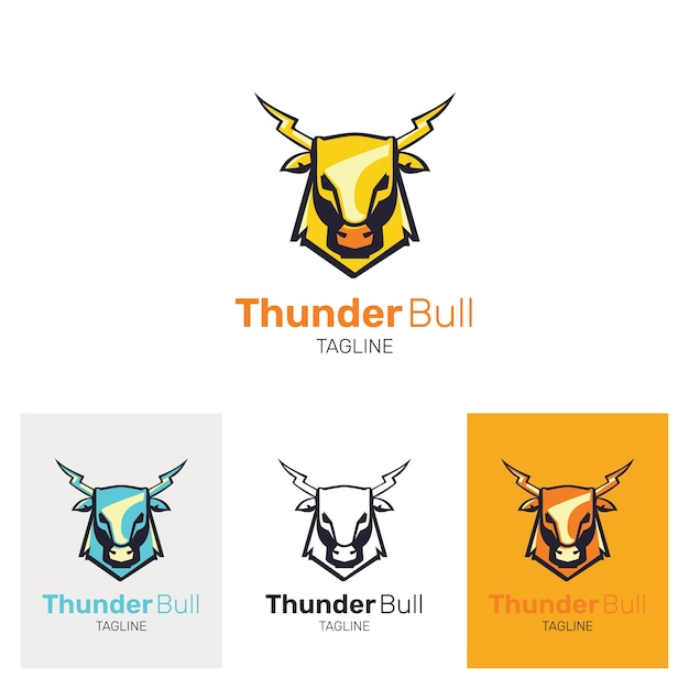 Free Vector bull logo design template