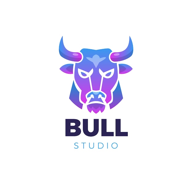 Free Vector bull logo design template