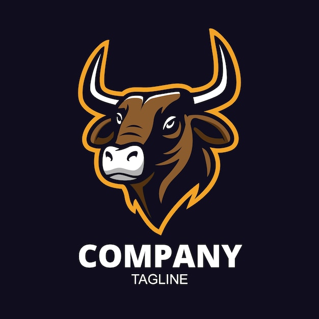 Free vector bull logo design template