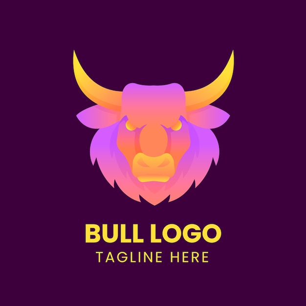 Free vector bull logo design template