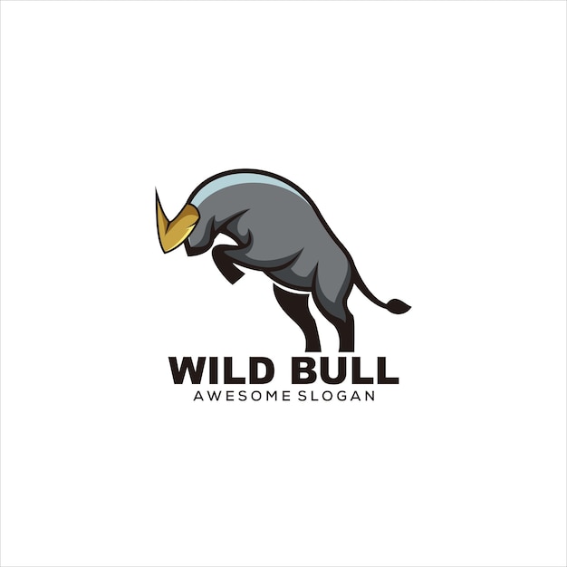 bull logo illustration vector